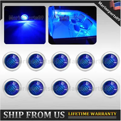 10x Blue Marine Boat Deck Light LED Updated Stainless Stern Lamp Courtesy Lights • $13.98