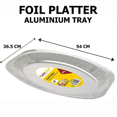 £9.99 • Buy Aluminium Tin Foil Platters Buffet Disposable Catering Food Tray Plate 22 