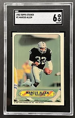 MARCUS ALLEN 1983 TOPPS STICKER #1 SGC Graded 6🔥🔥🔥Many More Cards🔥🔥🔥fb2 • $10