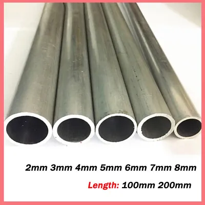 Aluminium Round Tube - Hollow Pipe Diameter 3mm -8mm / 100mm 200mm Long • $1.43