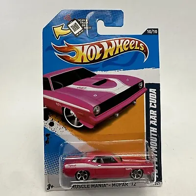 Hot Wheels Pink '70 Plymouth AAR 'Cuda Muscle Mania Mopar 12 #90/247 New On Card • $4.99