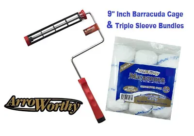 9  Inch Paint Rollers Arroworthy Barracuda Cage Set Microfibre Contract Sleeves • £29.95