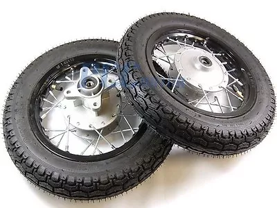 10  DRUM BRAKE WHEELS SET W/ MOTARD TIRES For STOCK HONDA XR/CRF50 BLACK M WMS01 • $199.99