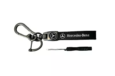 Mercedes Benz Keychain Strap W/ Key Ring & Fob Ring Black Key Chain New • $9.95