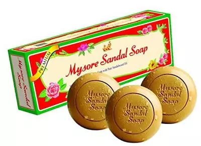 Mysore Sandal Soap 150g (Pack Of 3) 5.25 Ounce (Pack Of 3) Sandalwood • $22.20