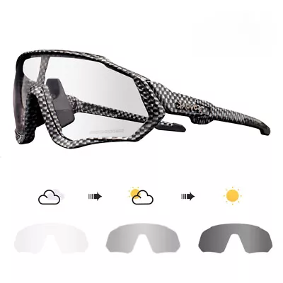 Photochromic Sunglasses Men Cycling Sunglasses Sports Bike Glasses Women Goggles • $19.93