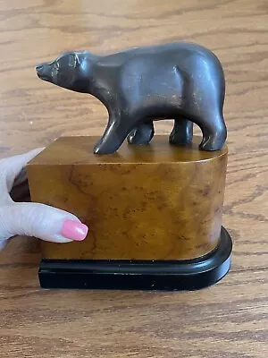 WALL STREET BEAR BOOKEND- Financial House DECOR ~5.75x6.5” • $25