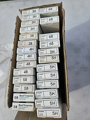 £80 • Buy  Berol Turquoise Eagle Drawing Pencils 3H,3B,4H,4B,5B, 6B,2H,5H, 26 BOXES IN All