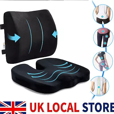 Memory Foam Lumbar Back Support Cushion Car Seat Wheelchair Office Chair Pillow • £5.99