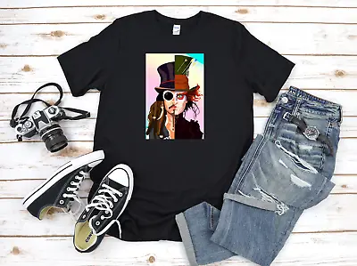 Mad Hatter Johnny Depp Jack Sparrow Short Sleeve White Men T Shirt F500 • £9.92