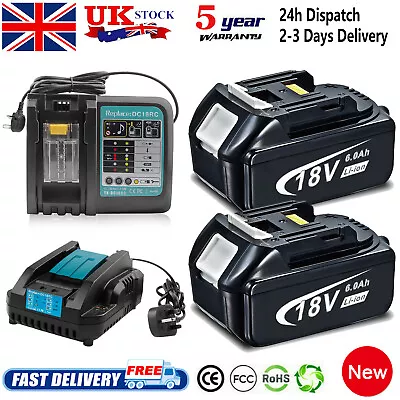 £20.99 • Buy For Makita 18V BL1860B 18Volt 6.0Ah LXT Li-Ion Battery BL1830 BL1850 OR Charger