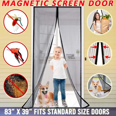 Magnetic Screen Door Retractable Mesh Net Pet Patio Hands Free Mosquito Magic • $7.99