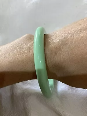 Vintage 1970s Round Bangle Bracelet Light Mint Green Mod Gogo Pastel Retro Disco • $34