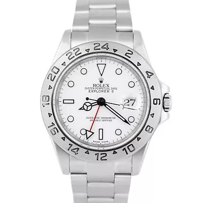 Rolex Explorer II Polar White SEL 40mm NO-HOLES GMT Stainless Steel Watch 16570T • $7593.57