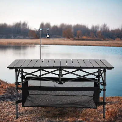 Folding Camping Table With Carry Bag Portable Garden Fishing Picnic Furniture UK • £40.95