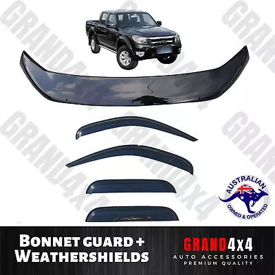 Bonnet Protector Tinted Guard + Window Visors To Suit Ford Ranger PK 2009 - 2011 • $107.90