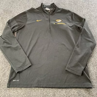 Missouri Tigers Mizzou Nike Mens Large Black Long Sleeve 1/4 Zip Jacket Dri-Fit • $27.40