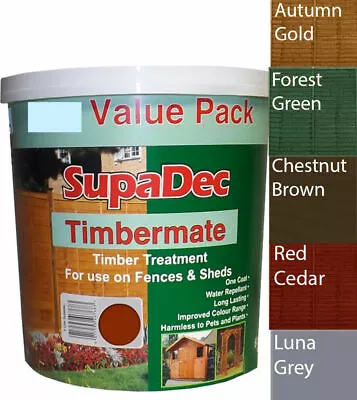 Garden Shed And Fence Exterior Wood Paint Supadec One Coat More Colours 5L Dry • £15.99