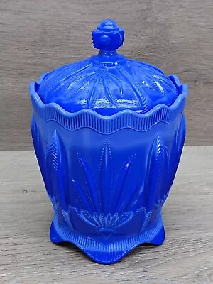 Fenton Art Glass Periwinkle Cactus Candy Dish/ Biscuit Jar Fenton 100th FFOGKC • $94.95