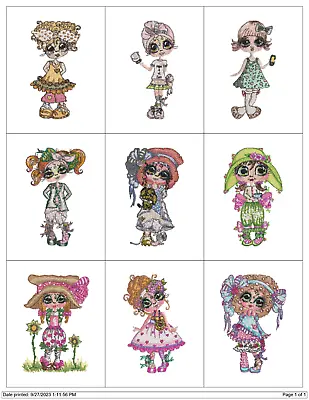 CUTE BIG EYED GIRLS 01 Embroidery Machine Designs Patterns PES • $9.95