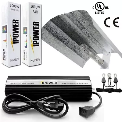 IPower 400/600/1000W HPS&MH Grow Light System Kit Cool Tube Hood Wing Reflector • $119.99