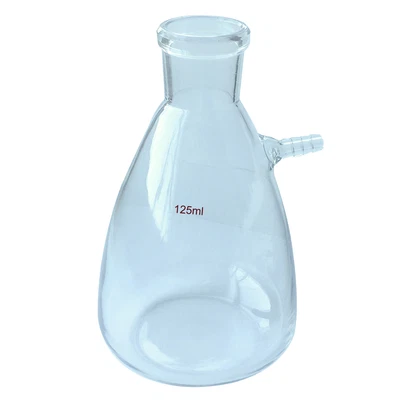 $15 • Buy 125ML Filtering Flask -0.06MPa Vacuum Filtration Bottle Borosilicate Glass 24/29