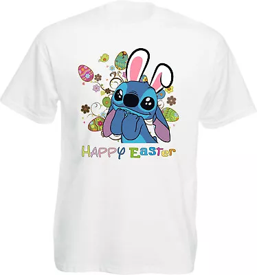 Happy Easter Stitch T-Shirt Stitch Easter Bunny Shirt Easter Egg Unisex Top • £10.99