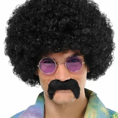 Black Hippie Moustache Costume Accessory • $5.98