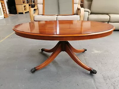 Large Oval Bradley  Pedestal Yew Coffee Table • £325