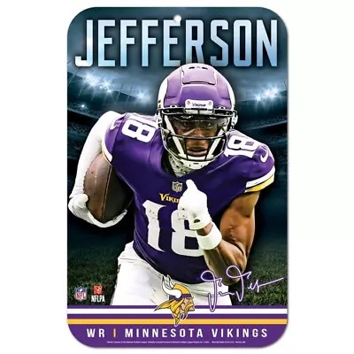 Justin Jefferson Minnesota Vikings 11 X17  Plastic Sign Durable Poster • $15.99