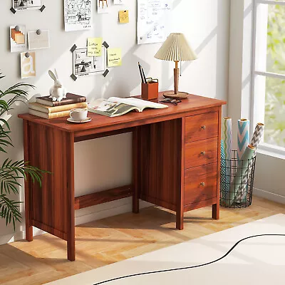 48 Inch Computer Desk With 3 Drawers Computer Workstation For Home Office Brown • $149.99