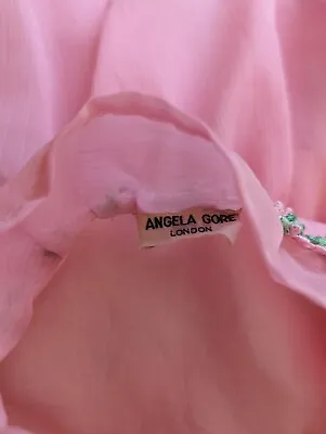 Vintage Angela Gore 1970s Pink Maxi Prairie/bridesmaid Dress. Medium • £75
