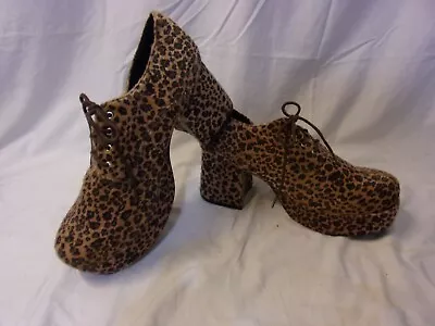 1031 Faux Leopard Print Platform Shoes Size 12/13 New Without Box • $55