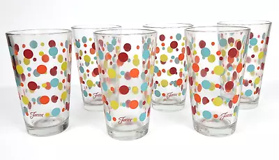 Vintage Laughlin FIESTA Polka Dot Glass Tumblers SET OF 6 Glasses 5.75  Tall MCM • $39.99