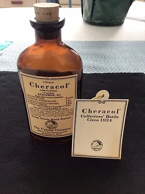 Vintage 1970 Upjohn Pharmaceuticals 4 Oz. Cheracol Collector’s Bottle • $15