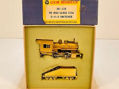 Vintage 1960s NOS GEM Korea HO Brass B&O C16a 0-4-0 Switcher Locomotive & Tender • $45.87