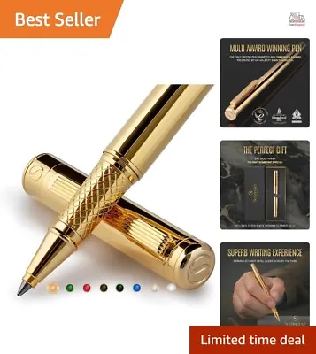 Stunning Gold Rollerball Pen - 24K Gold Finish Schmidt Ink Refill Gift Set • $77.99