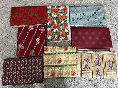 Lot Of 8 Different Vintage Christmas Wrapping Paper Off Rolls • $4.99
