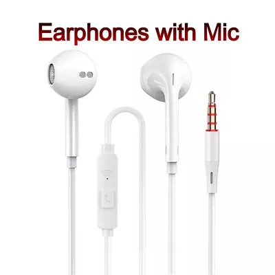 Wired White Earphones (nice Snug Fit) Mic + Call 3.5mm Audio Jack  NEW UK STOCK! • £2.69