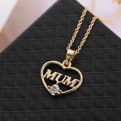 Mum Pendant CZ Gold Plated Necklace Gifts For Mum Mothers Day Birthday Gift UK • £3.89