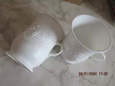 Lot Of 2 Vintage Kool-Aid Plastic Cups Smiling Kool Aid Man White Set - 4  Tall • $10