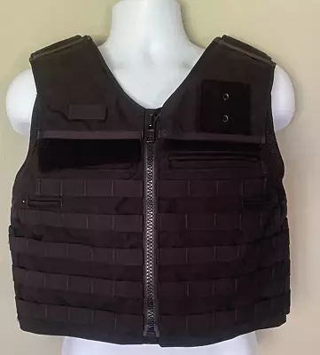 SECOND CHANCE Oregon City Armor Plate Carrier Front Open M 2215-2016 Black Molle • $75