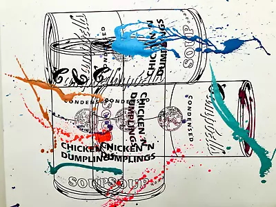 Mr Clever Art Painting Condensed Soup Cans 22x30 Banksy Warhol Mr Brainwash Pop • $39.99