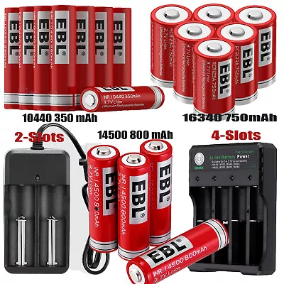 EBL 3.7V 16340 10440 14500 Rechargeable Lithium Li-ion Batteries / Charger LOT • $11.19
