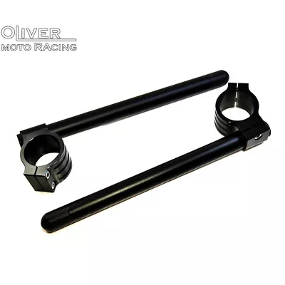 1 Pair 53mm 7/8  Black Fork Clip On Handle Bar Handlebars Universal Motorcycle • $44.09