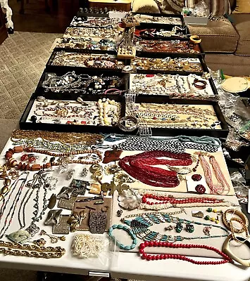 VTG ESTATE Costume Jewelry 340 Pc Lot Crown Trifari Coro Monet & Victorian PCs • $247.50