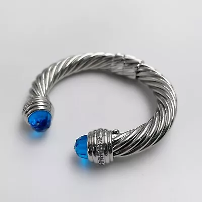 $89.55 • Buy Cable Classics Bracelet In Sterling Silver With Blue Topaz And Diamond
