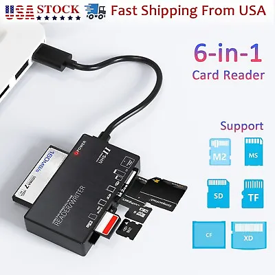 6-in-1 Type-C HUB Multiport Card Reader Micro SD TF CF Adapter Laptop Computer • $11.95