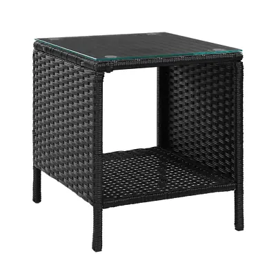 $48.97 • Buy Gardeon Side Table Coffee Patio Outdoor Furniture Rattan Desk Indoor Garden