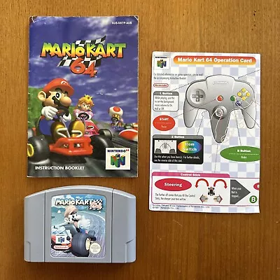 Mario Kart 64 (g) Nintendo 64 N64 Cartridge Pal Includes Manual Oz Seller • $65